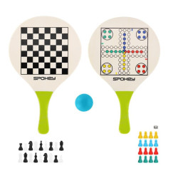 Spokey WOO-BAD GAME Súprava na plážový tenis so spoločenskými hrami