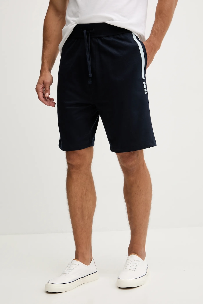 Společenské bavlněné šortky BOSS Authentic Shorts pánské, tmavomodrá barva, 50545560