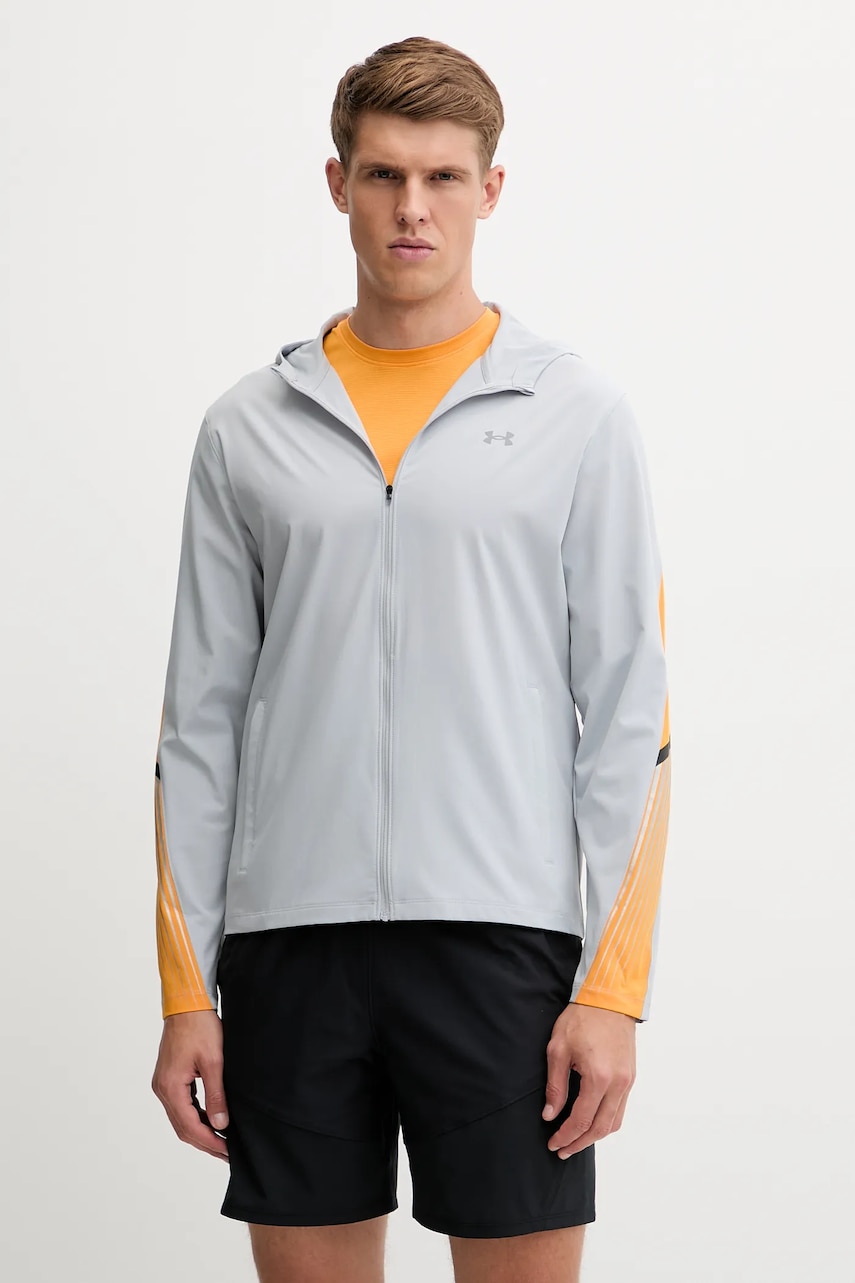 Sportovní bunda Under Armour Velociti Storm šedá barva, přechodná, 6005900