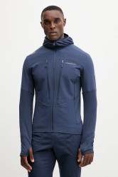 Sportovní mikina LA Sportiva Session Tech pánská, tmavomodrá barva, s kapucí, vzorovaná, ZASF035