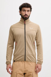 Sportovní mikina Salewa Puez Altavia pánská, hnědá barva, hladká, 00.0000029138