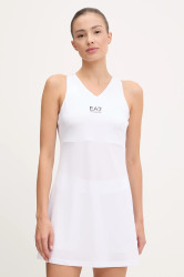 Sportovní šaty EA7 Emporio Armani bílá barva, mini, AF12509.7W000317