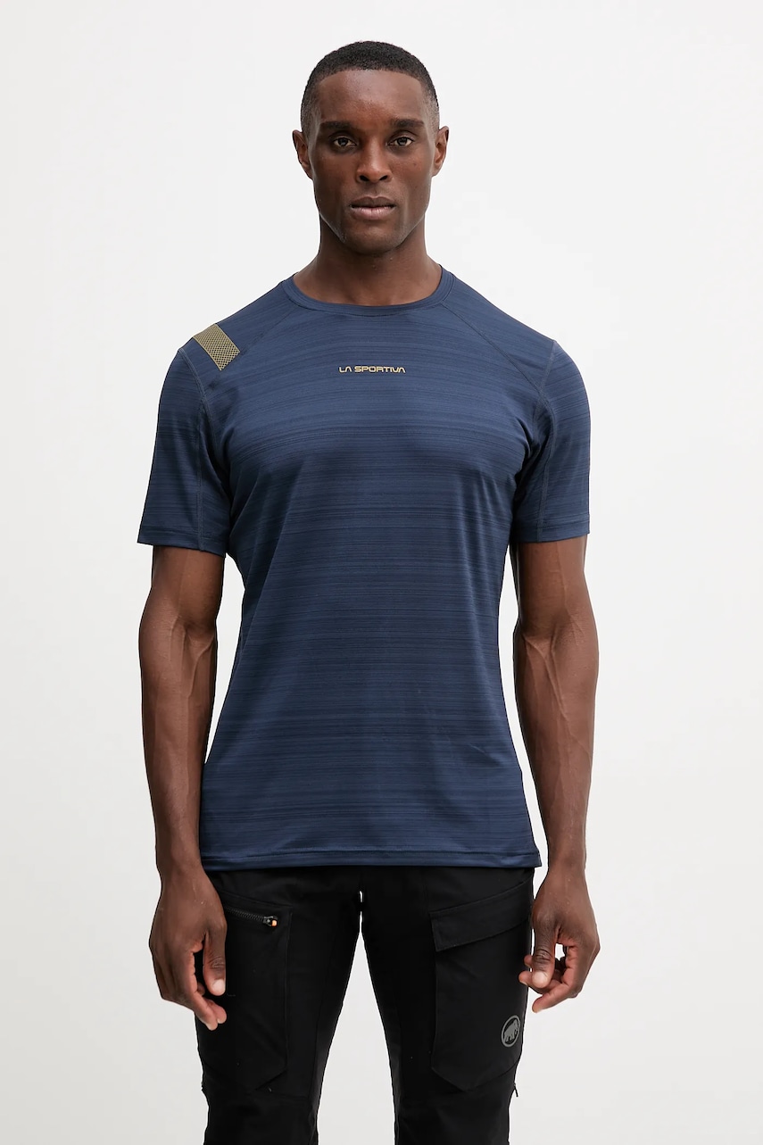 Sportovní tričko LA Sportiva Sunfire pánské, tmavomodrá barva, s potiskem, ZAST005