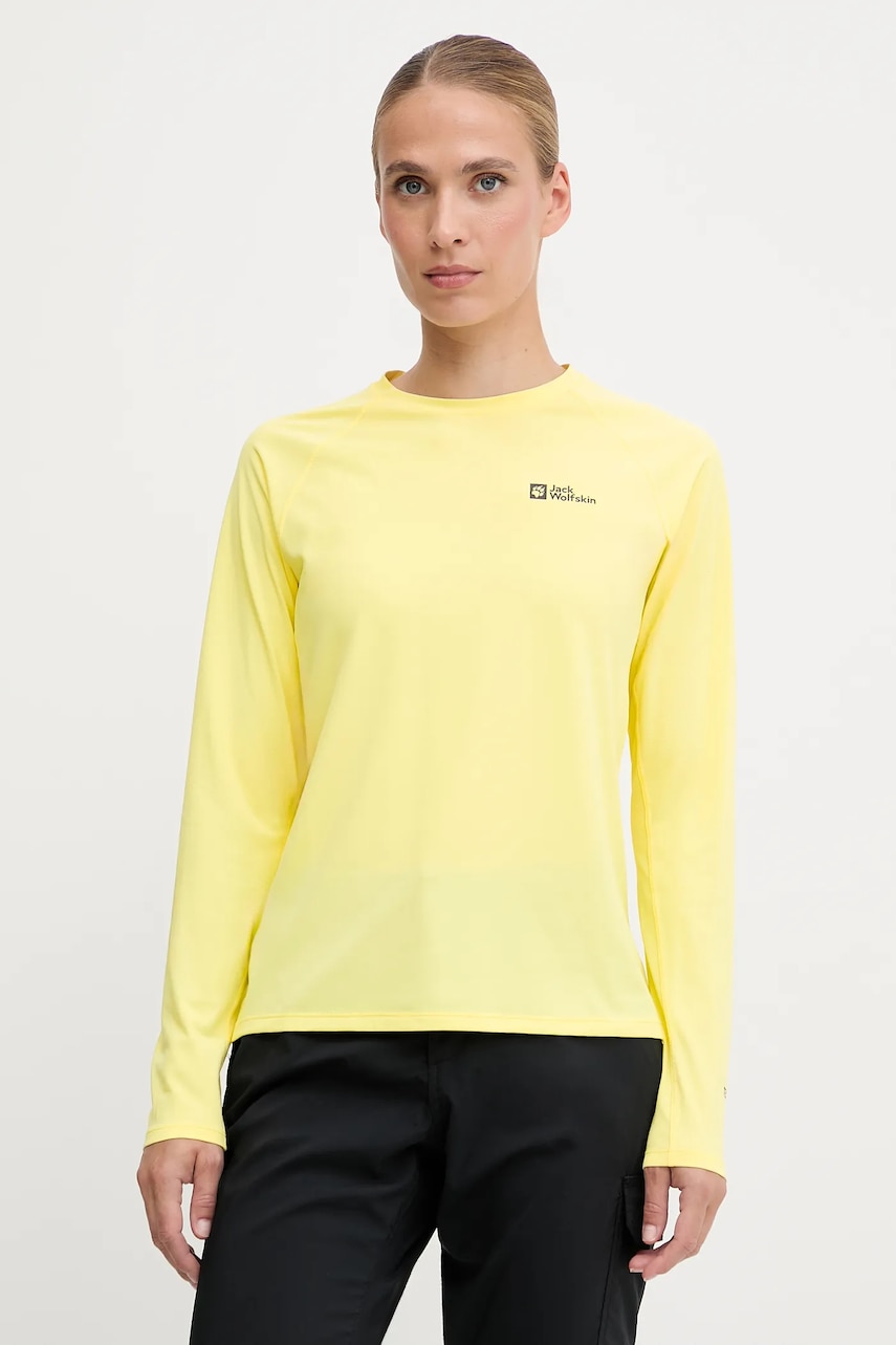 Sportovní tričko s dlouhým rukávem Jack Wolfskin Prelight Swift oranžová barva, A63799