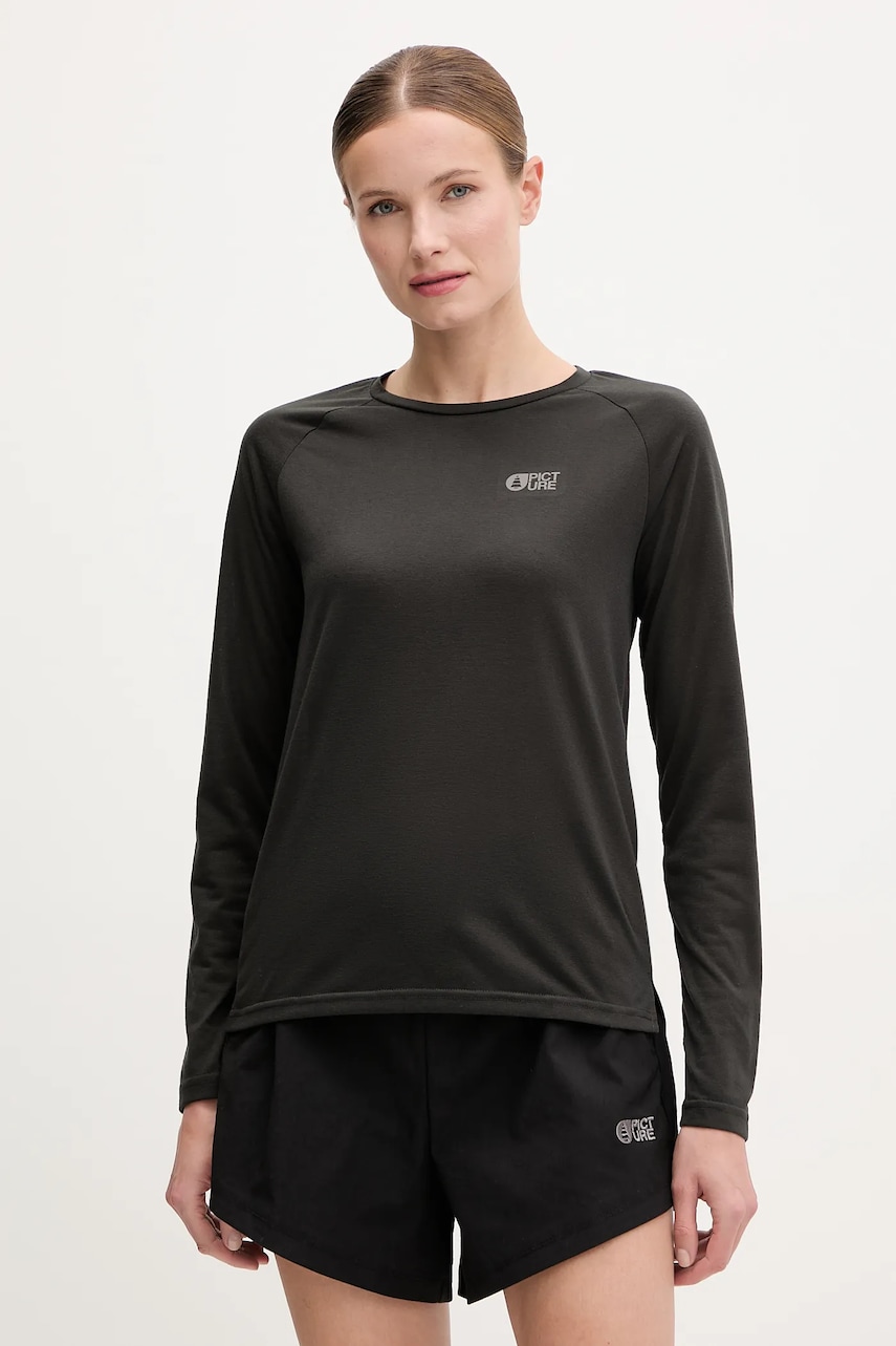 Sportovní tričko s dlouhým rukávem Picture Timont zelená barva, WTS0584