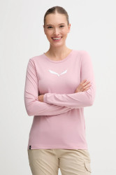 Sportovní tričko s dlouhým rukávem Salewa Eagle Solidlogo Dry růžová barva, 00.0000029130