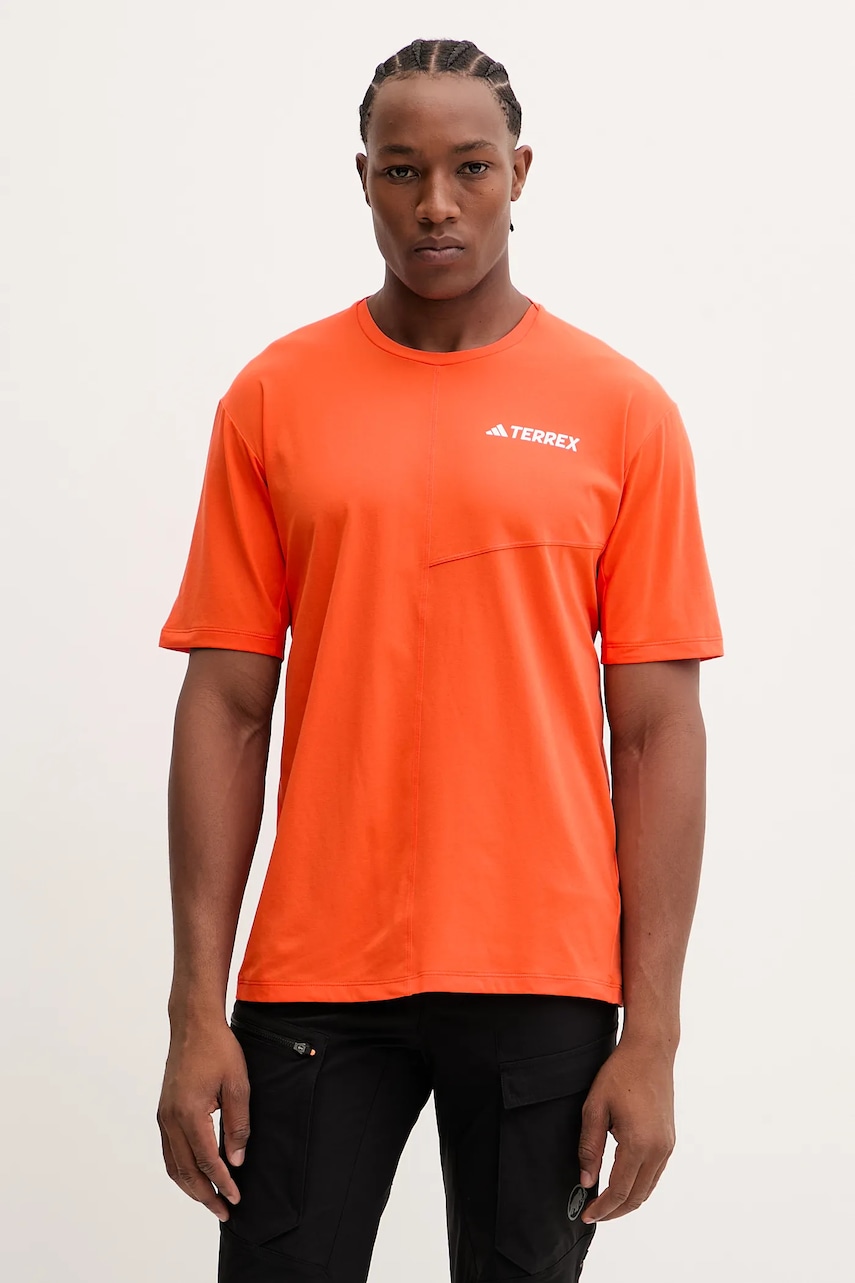Sportovní triko adidas TERREX oranžová barva, s potiskem, JM7087