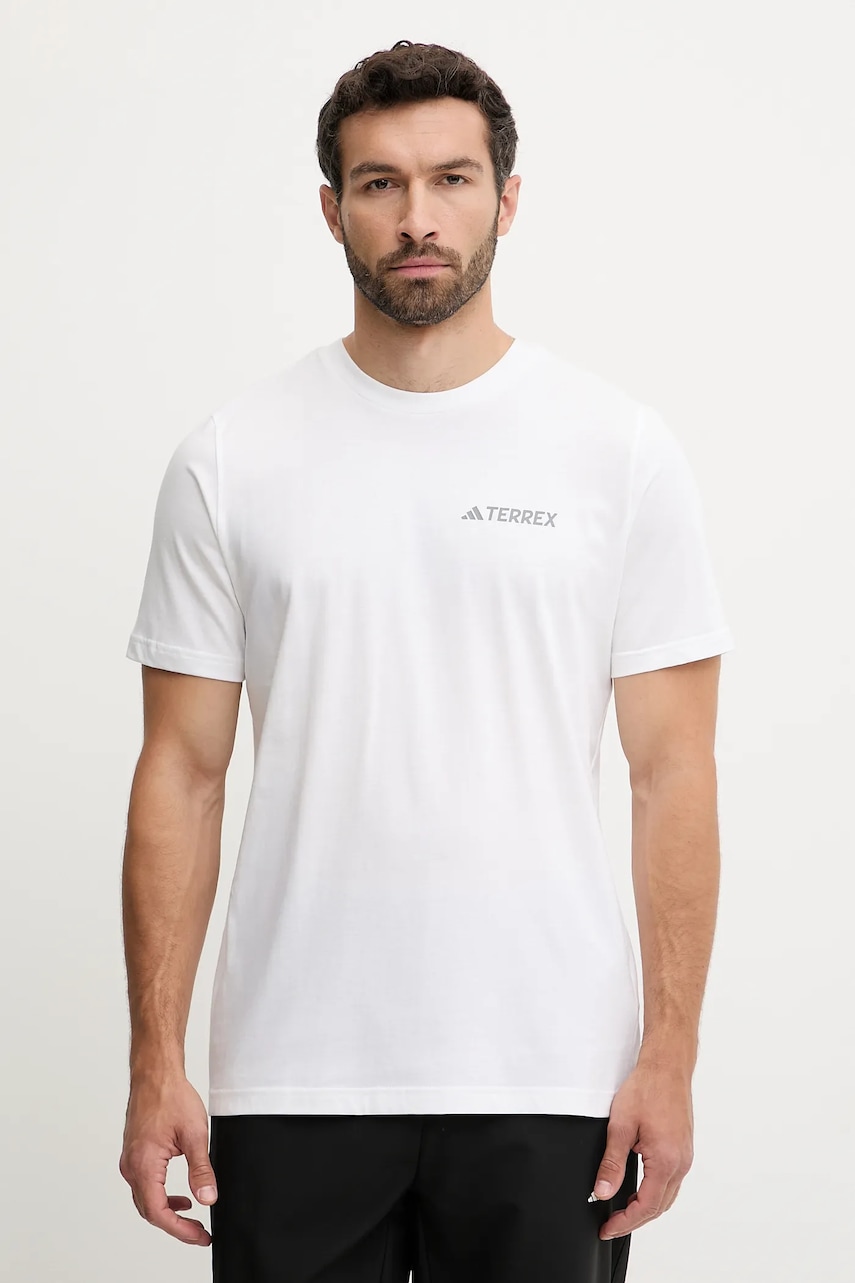 Sportovní triko adidas TERREX pánské, bílá barva, JW3559