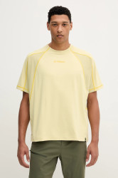 Sportovní triko adidas TERREX x National Geographic žlutá barva, JD5961