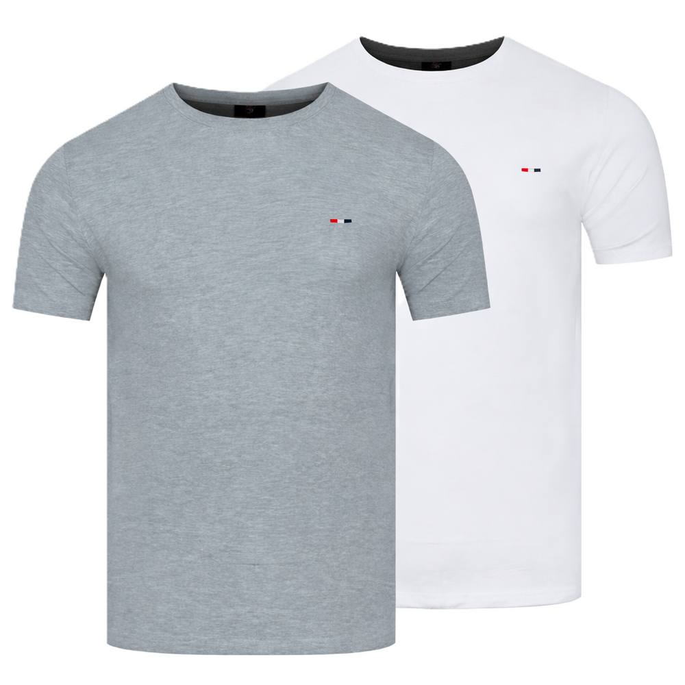 Starlee pánské tričko - bílé a šedé 2-pack