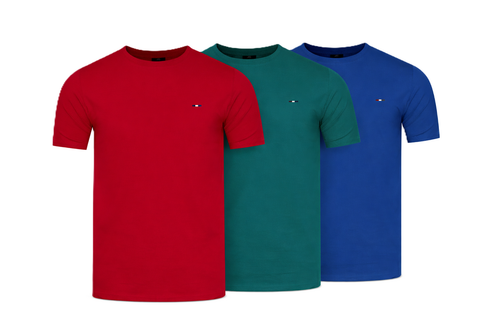 Starlee - Pánské triko 3pack červené, tyrkysové, modré