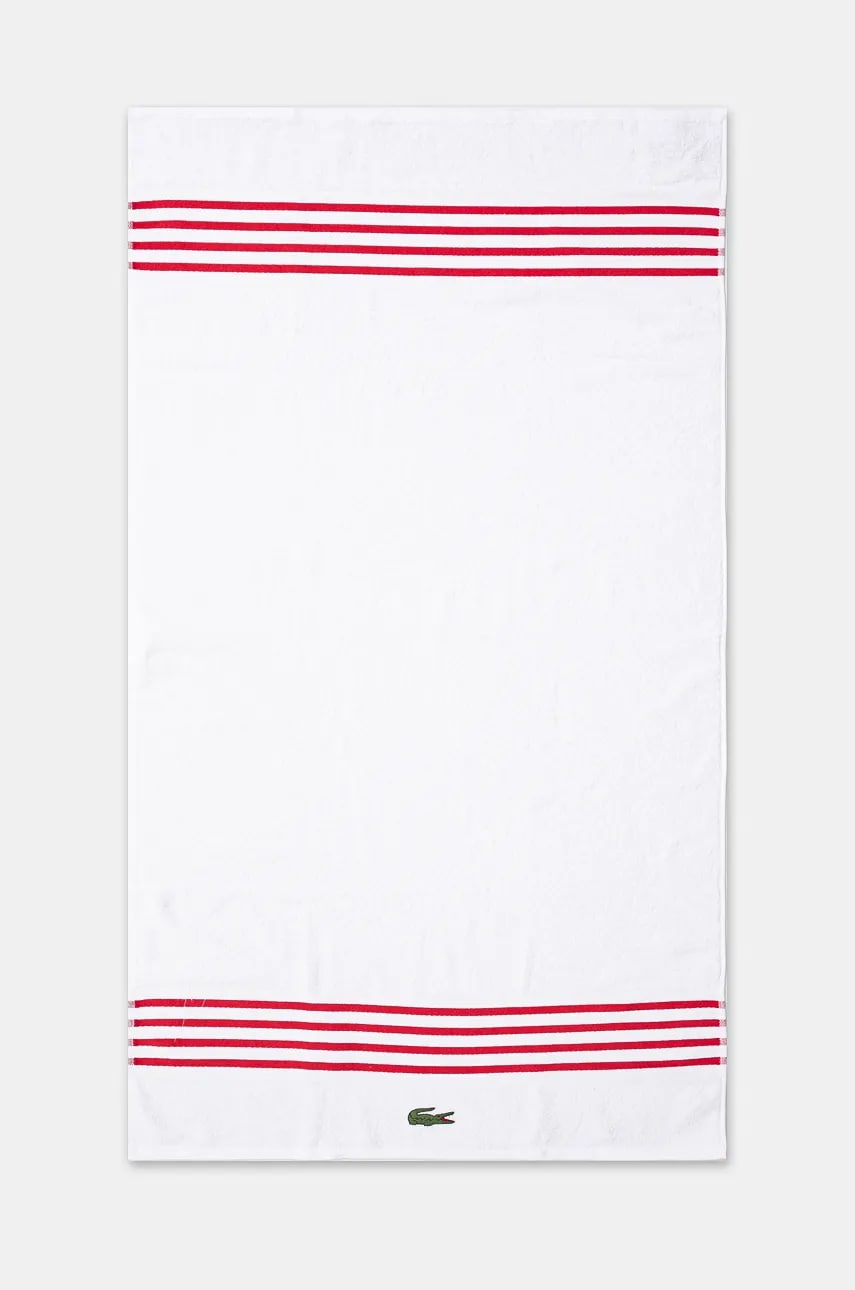 Středně velký bavlněný ručník Lacoste L Courtline Rouge 70 x 140 cm