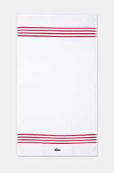 Středně velký bavlněný ručník Lacoste L Courtline Rouge 70 x 140 cm