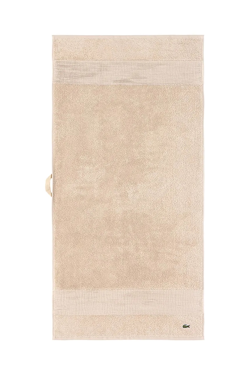 Středně velký bavlněný ručník Lacoste L LECROCO Cappuccino 50 x 100 cm