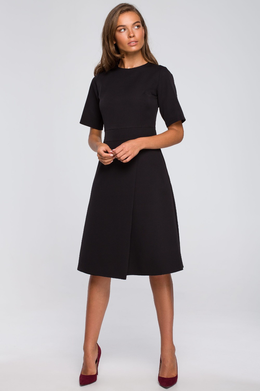 Stylove Woman's Wrap front dress - black