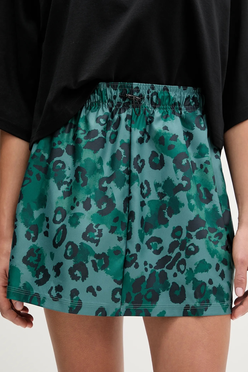 Sukně adidas Animal Print 3-Stripes zelená barva, mini, áčková, JM1848