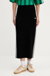 Sukně adidas Originals 3-Stripes černá barva, midi, pouzdrová, JW2661