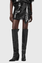 Sukně AllSaints černá barva, mini, áčková, W035RD
