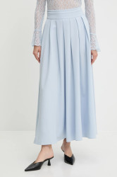 Sukně Answear.LAB modrá barva, maxi, áčková