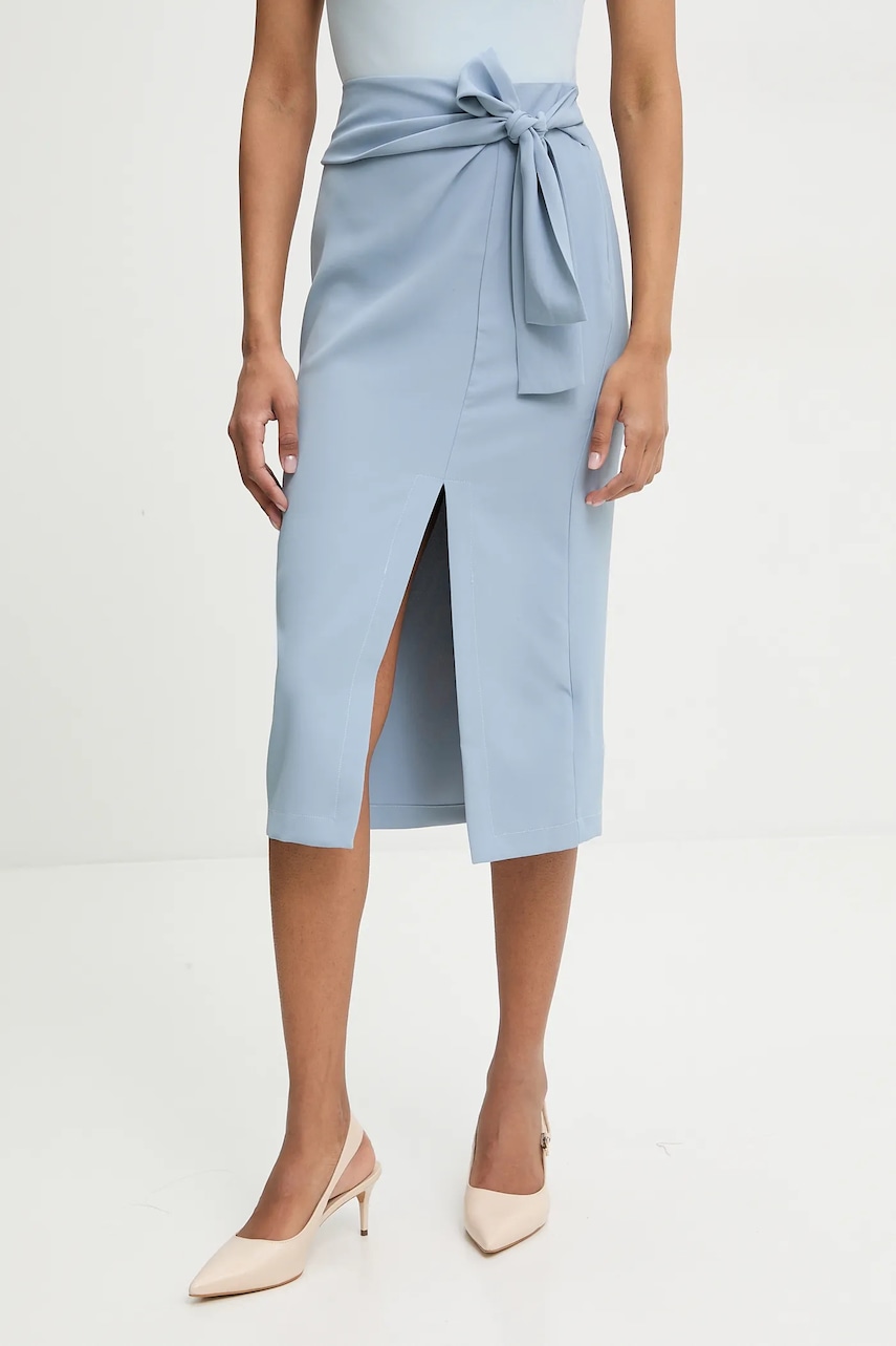 Sukně Answear.LAB modrá barva, midi, pouzdrová