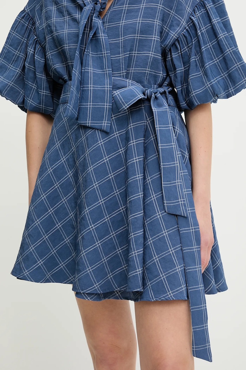 Sukně Answear.LAB modrá barva, mini, áčková