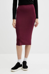 Sukně Armani Exchange vínová barva, midi, pouzdrová, XW001302 AF10352