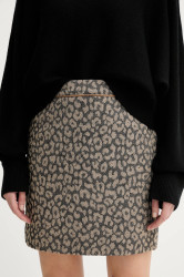 Sukně BOSS Orange C_Vasola1 béžová barva, mini, pouzdrová, 50545996