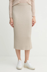 Sukně Calvin Klein Jeans béžová barva, maxi, pouzdrová, LV047D306G