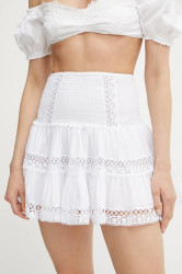 Sukně Charo Ruiz Ibiza Hortens bílá barva, mini, áčková, 251401