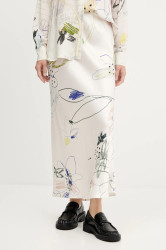 Sukně Desigual PAUL béžová barva, midi, 25WWFW07