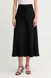 Sukně Dkny černá barva, maxi, áčková, UE5S8896