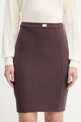 Sukně Elisabetta Franchi vínová barva, mini, pouzdrová, GO14757E2