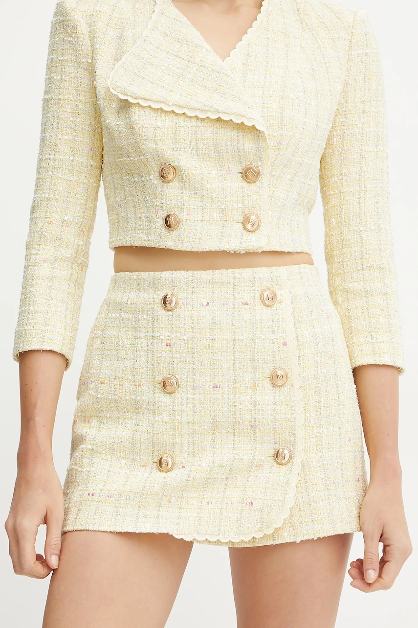 Sukně Elisabetta Franchi žlutá barva, mini, pouzdrová, GO11652E2