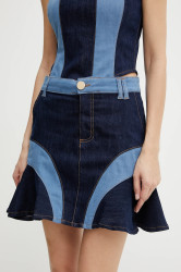 Sukně Fracomina tmavomodrá barva, mini, áčková, FS25SG5001D45001