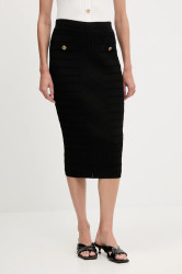 Sukně Guess EVANGELINE černá barva, midi, pouzdrová, W5YD66 Z0130