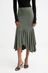Sukně Guess KENZIE zelená barva, midi, áčková, W5YD85 KCTB2
