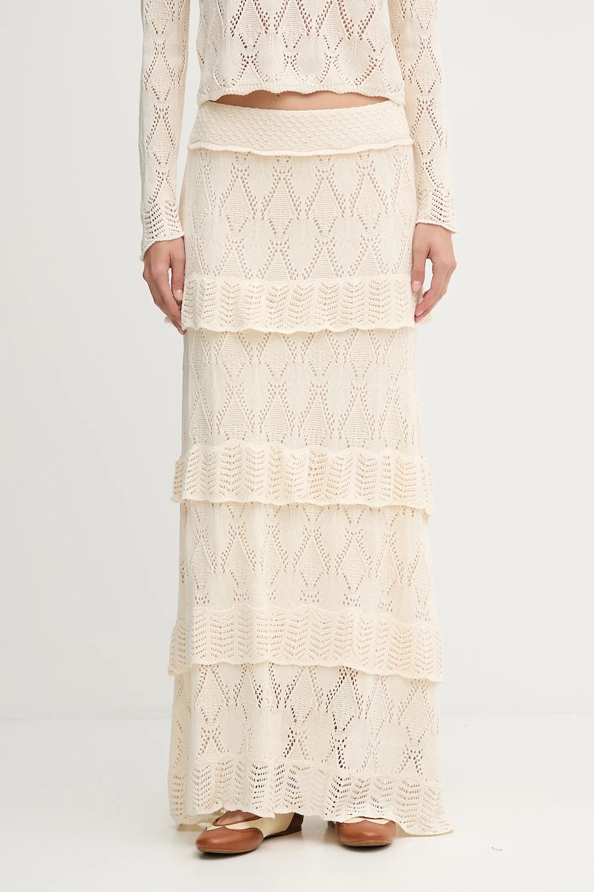 Sukně Hoss Intropia béžová barva, maxi, áčková, 8422449