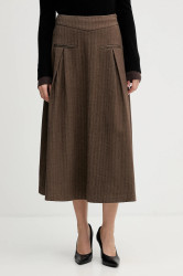 Sukně Hoss Intropia hnědá barva, midi, áčková, 8422466