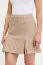 Sukně HUGO Ramola hnědá barva, mini, pouzdrová, 50542569