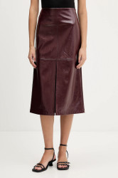 Sukně HUGO Rantasa-1 vínová barva, midi, 50552978
