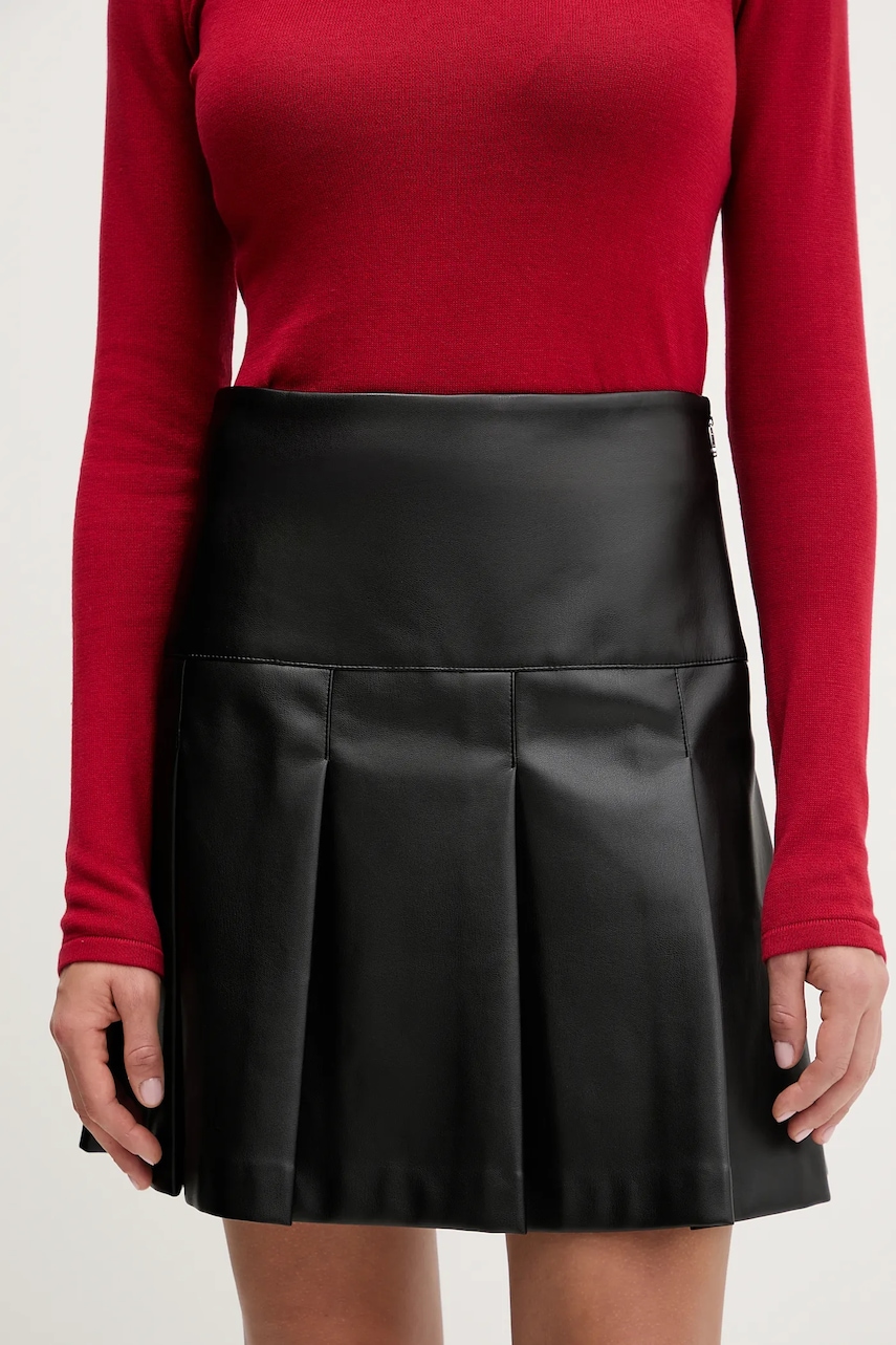 Sukně HUGO Renore-1 černá barva, mini, áčková, 50550980