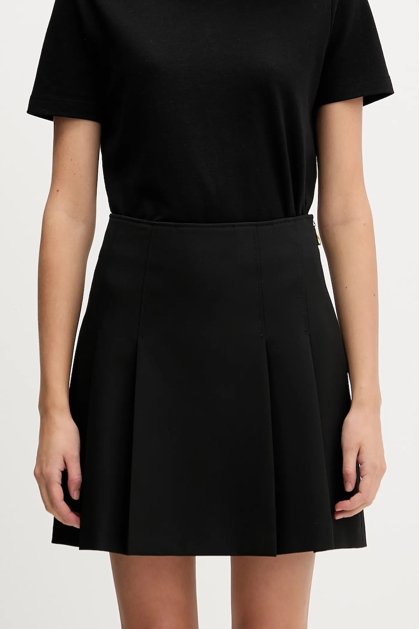 Sukně HUGO Roballo černá barva, mini, áčková, 50555984
