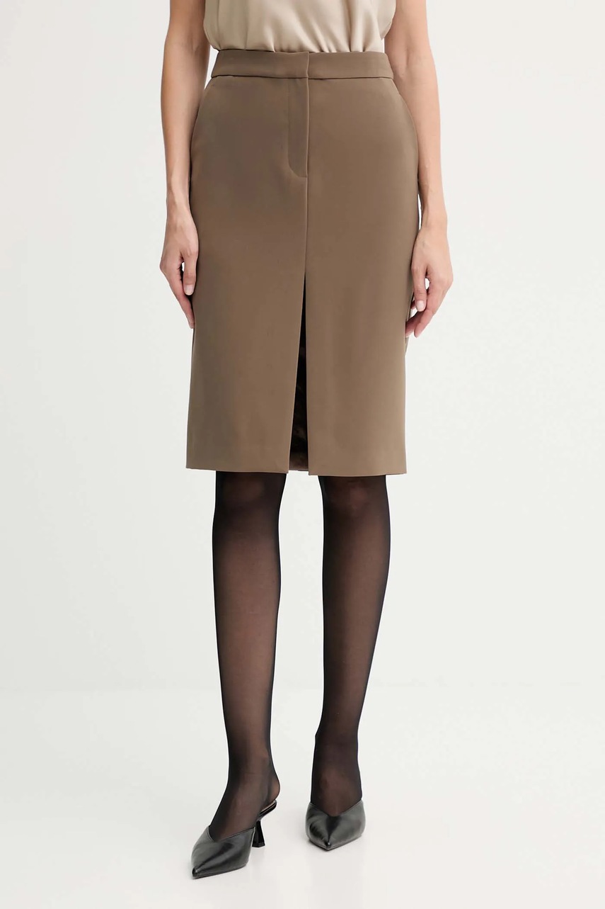 Sukně ISABELLE BLANCHE zelená barva, mini, IS25FW-G052-T001