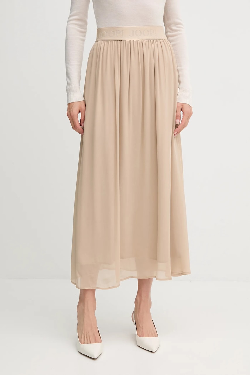 Sukně Joop! béžová barva, maxi, áčková, 30047649