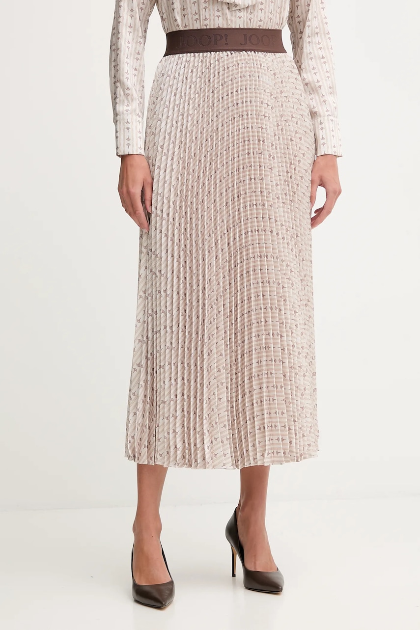 Sukně Joop! béžová barva, maxi, áčková, 30048632