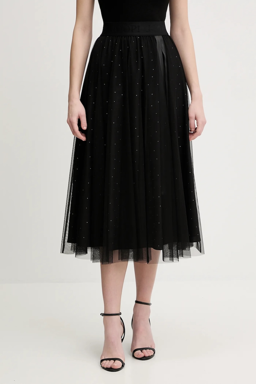 Sukně Joop! černá barva, midi, áčková, 30100212