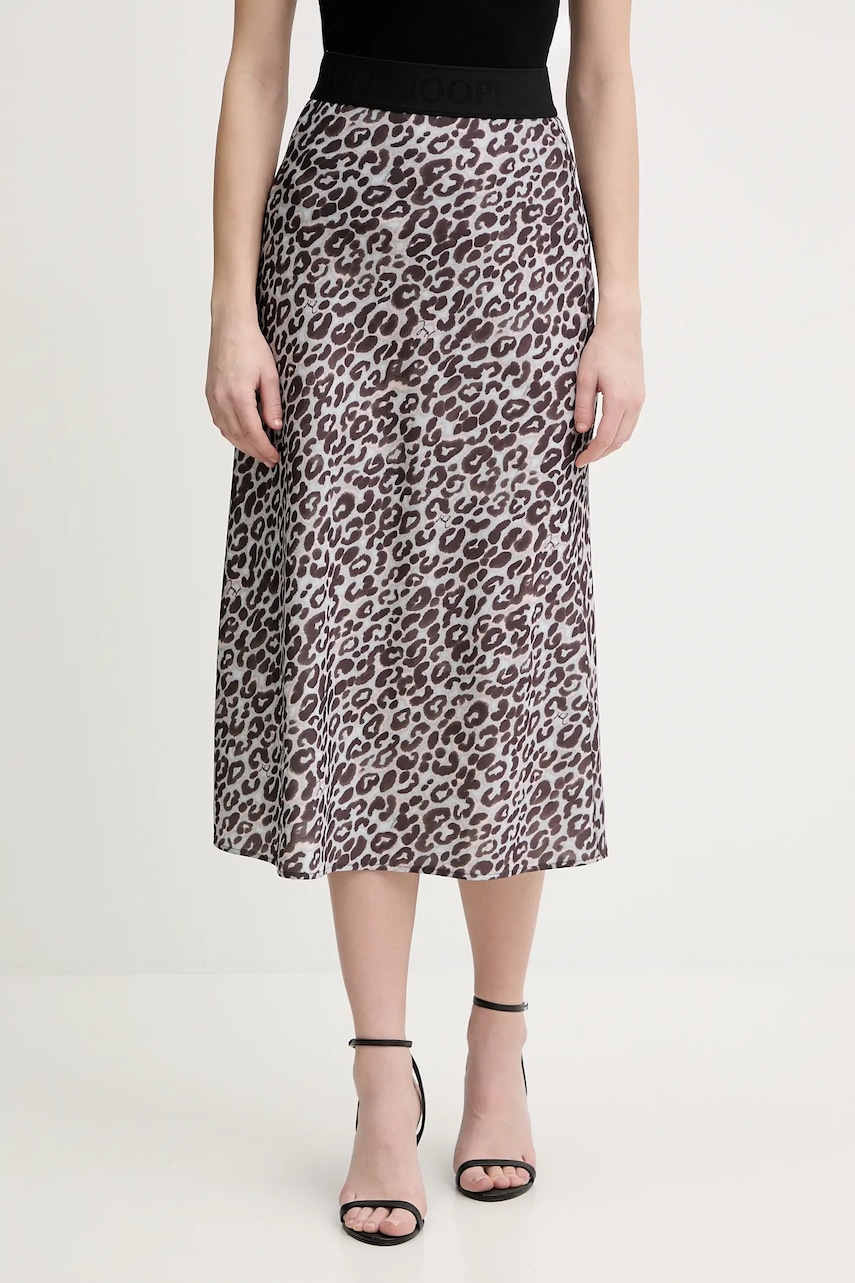 Sukně Joop! hnědá barva, midi, áčková, 30100089