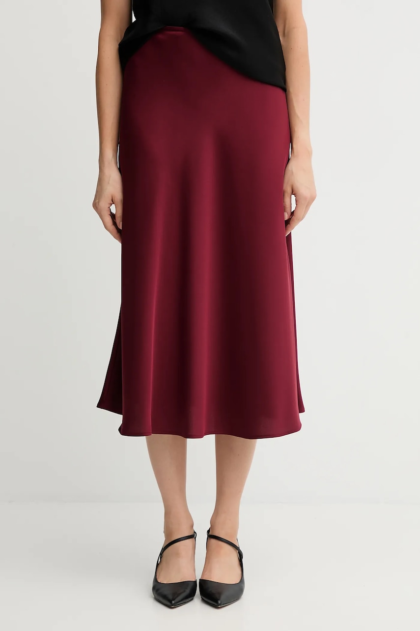 Sukně Joop! vínová barva, midi, áčková, 30048660