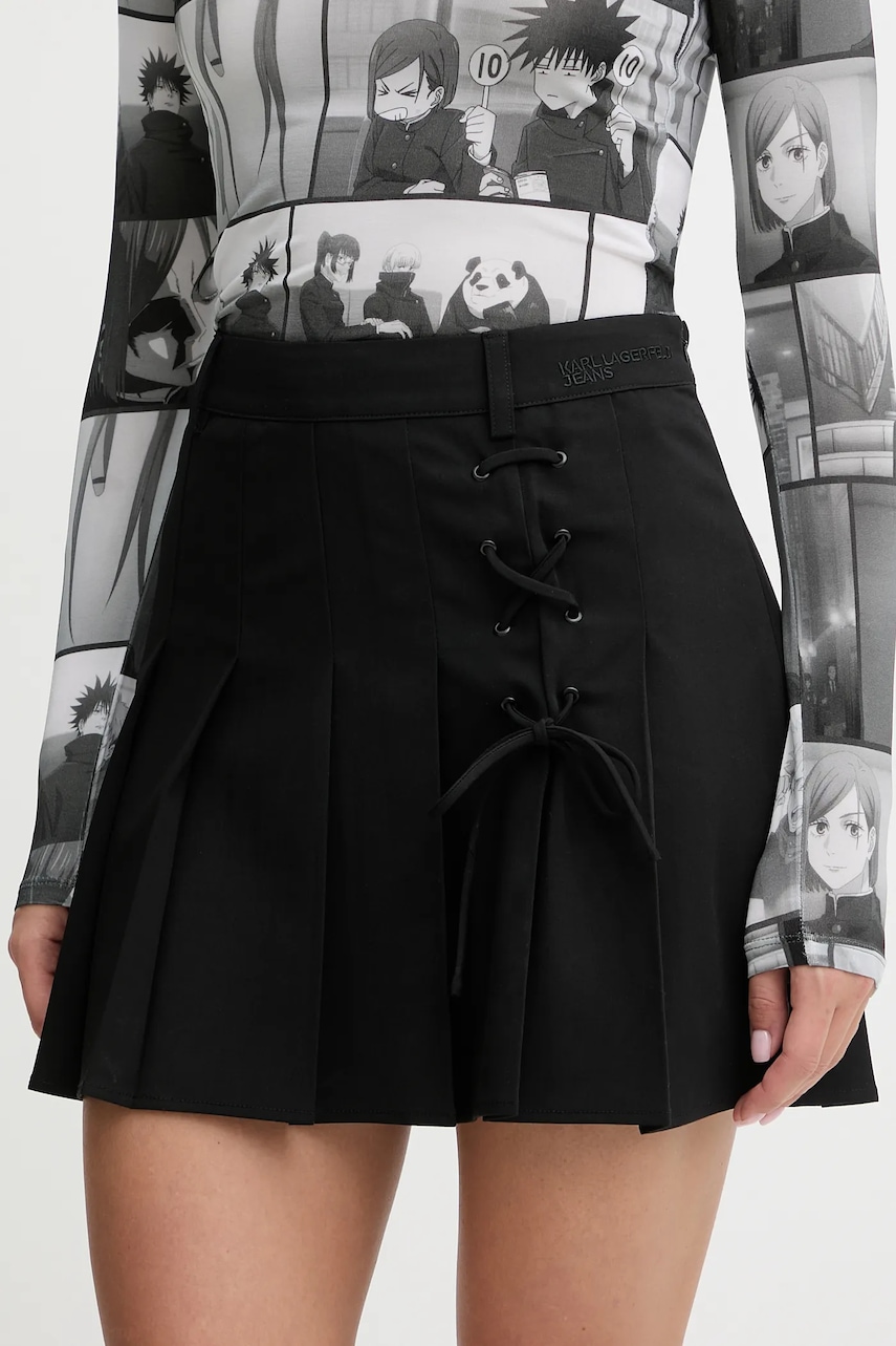 Sukně Karl Lagerfeld Jeans černá barva, mini, áčková, B1W12020