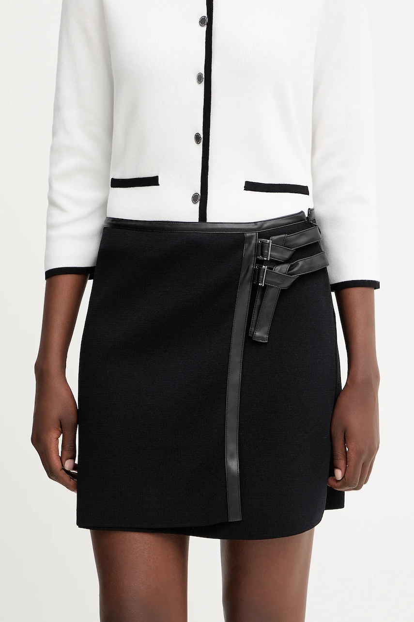 Sukně Liu Jo černá barva, mini, áčková, MF5043 MS55N